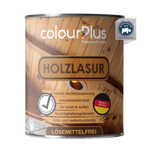 colourPlus® Holzlasur lösemittelfrei (750ml, Anthrazitgrau) seidenglänzende Holzlasur Außen- Holz Grundierung - Holz Lasur - Holzlasur Aussen - Made in Germany von colourPlus Farbe und mehr