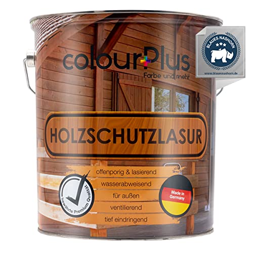 ColourPlus Holzschutzlasur Außen 5 L - Eiche - Wetterfeste Holz Lasur für aussen. Mit UV-Schutz. Ideal für Gartenmöbel & Zäune. Professioneller Außenschutz gegen Feuchtigkeit & Sonne. von colourPlus Farbe und mehr