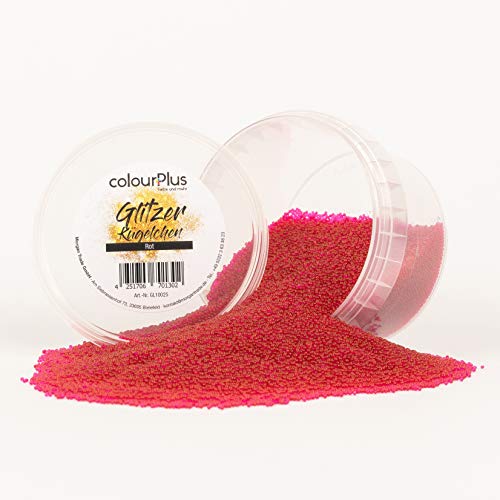 colourPlus Glitzer Kügelchen (Rot) Glitter-Zusatz zum Veredeln von Wandfarben auf Wasserbasis oder zum Basteln, Made in Germany von colourPlus Farbe und mehr