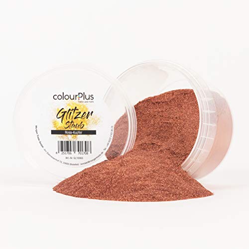 colourPlus Glitzer Staub (Rosa-Kupfer) Glitter-Zusatz zum Veredeln von Wandfarben auf Wasserbasis oder zum Basteln, Made in Germany von colourPlus Farbe und mehr