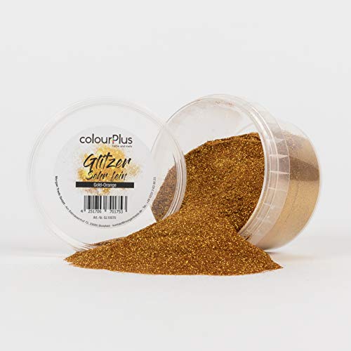 colourPlus Glitzer sehr fein (Gold-Orange) Glitter-Zusatz zum Veredeln von Wandfarben auf Wasserbasis oder zum Basteln, Made in Germany von colourPlus Farbe und mehr