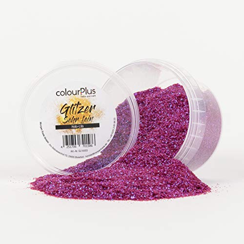 colourPlus Glitzer sehr fein (Holo-Lila) Glitter-Zusatz zum Veredeln von Wandfarben auf Wasserbasis oder zum Basteln, Made in Germany von colourPlus Farbe und mehr