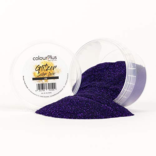 colourPlus Glitzer sehr fein (Lila) Glitter-Zusatz zum Veredeln von Wandfarben auf Wasserbasis oder zum Basteln, Made in Germany von colourPlus Farbe und mehr