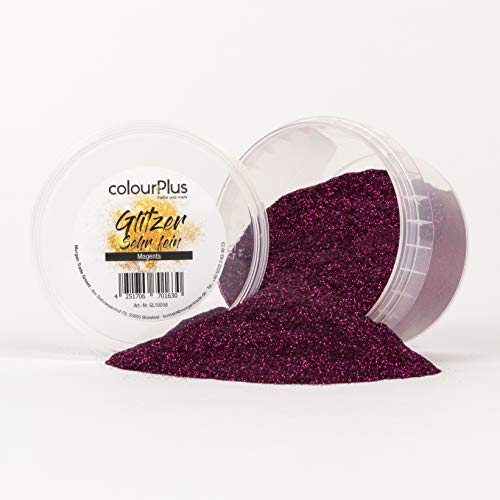 colourPlus Glitzer sehr fein (Magenta) Glitter-Zusatz zum Veredeln von Wandfarben auf Wasserbasis oder zum Basteln, Made in Germany von colourPlus Farbe und mehr