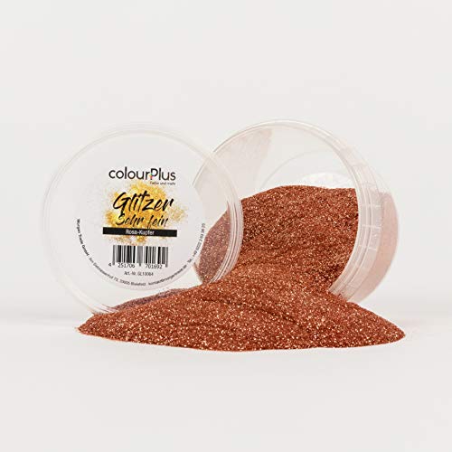 colourPlus Glitzer sehr fein (Rosa-Kupfer) Glitter-Zusatz zum Veredeln von Wandfarben auf Wasserbasis oder zum Basteln, Made in Germany von colourPlus Farbe und mehr