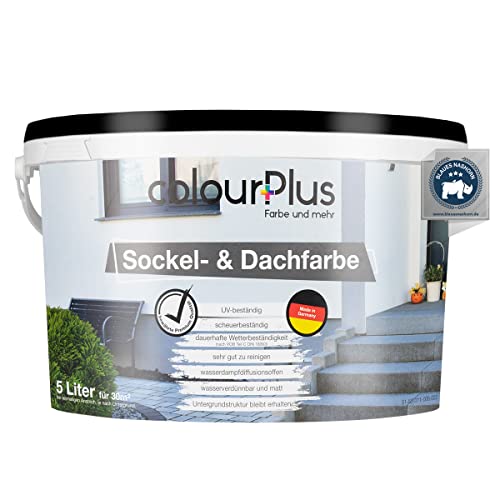 colourPlus Sockelfarbe & Dachfarbe 5L Anthrazitgrau | Wetter & UV Beständige Farbe für Dachflächen, Beton, Mauerwerk, Fassade & Kellerwände | Made in Germany von colourPlus Farbe und mehr