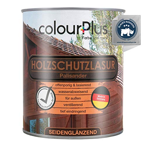 ColourPlus Holzschutzlasur Außen 750ml - Palisander - Wetterfeste Holz Lasur für aussen. Mit UV-Schutz. Ideal für Gartenmöbel & Zäune. Professioneller Außenschutz gegen Feuchtigkeit & Sonne. von colourPlus Farbe und mehr