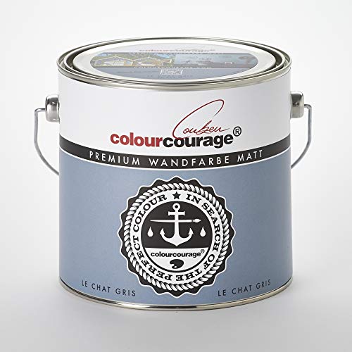 Premium Wandfarbe colourcourage matt Le Chat Gris 2,5L - weitere einzigartige Farbtöne erhältlich von colourcourage