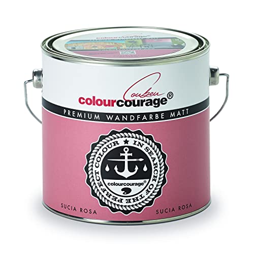 Premium Wandfarbe colourcourage matt Sucia Rosa 2,5L - weitere einzigartige Farbtöne erhältlich von colourcourage