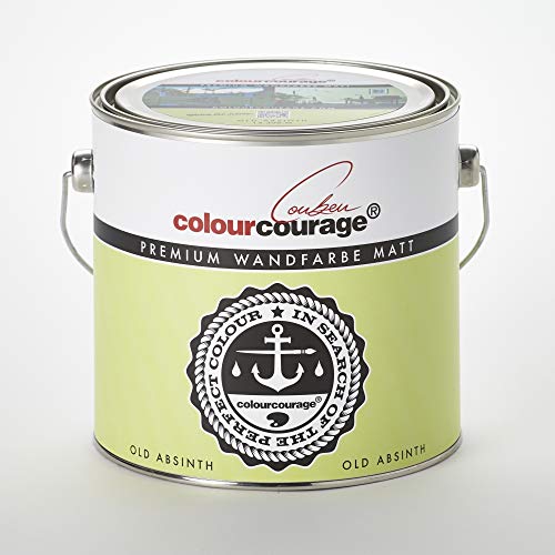 Premium Wandfarbe colourcourage matt Old Absinth 2,5L - weitere einzigartige Farbtöne erhältlich von colourcourage