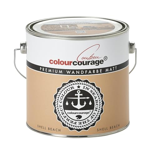 Premium Wandfarbe colourcourage matt Shell Beach 2,5l - weitere einzigartige Farbtöne erhältlich von colourcourage