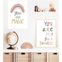 ""You Are Magic"" & My Sunshine"" , Kinderzimmer Poster A5/A4 ." von colourinadesign