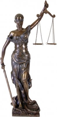 Dekofigur Justitia Göttin der Gerechtigkeit Skulptur bronziert 46 cm von colourliving