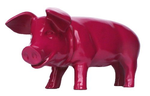 Dekofigur Schwein Ferkel "Brommel" brombeer 60 cm Dekoration Deko Garten von colourliving