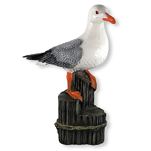 Möwe Dekofigur Möwe auf Poller Deko Möwe auf Poller Maritime Dekoration Gartenfigur Möwe von colourliving