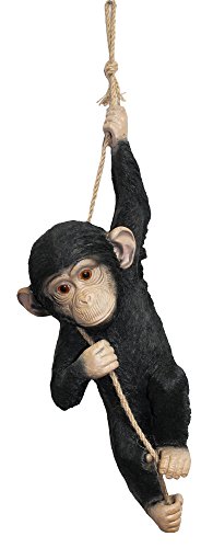 colourliving® AFFE am Seil Gartenfigur Schimpanse am Seil Deko Figur Tierfigur Kletteraffe von colourliving
