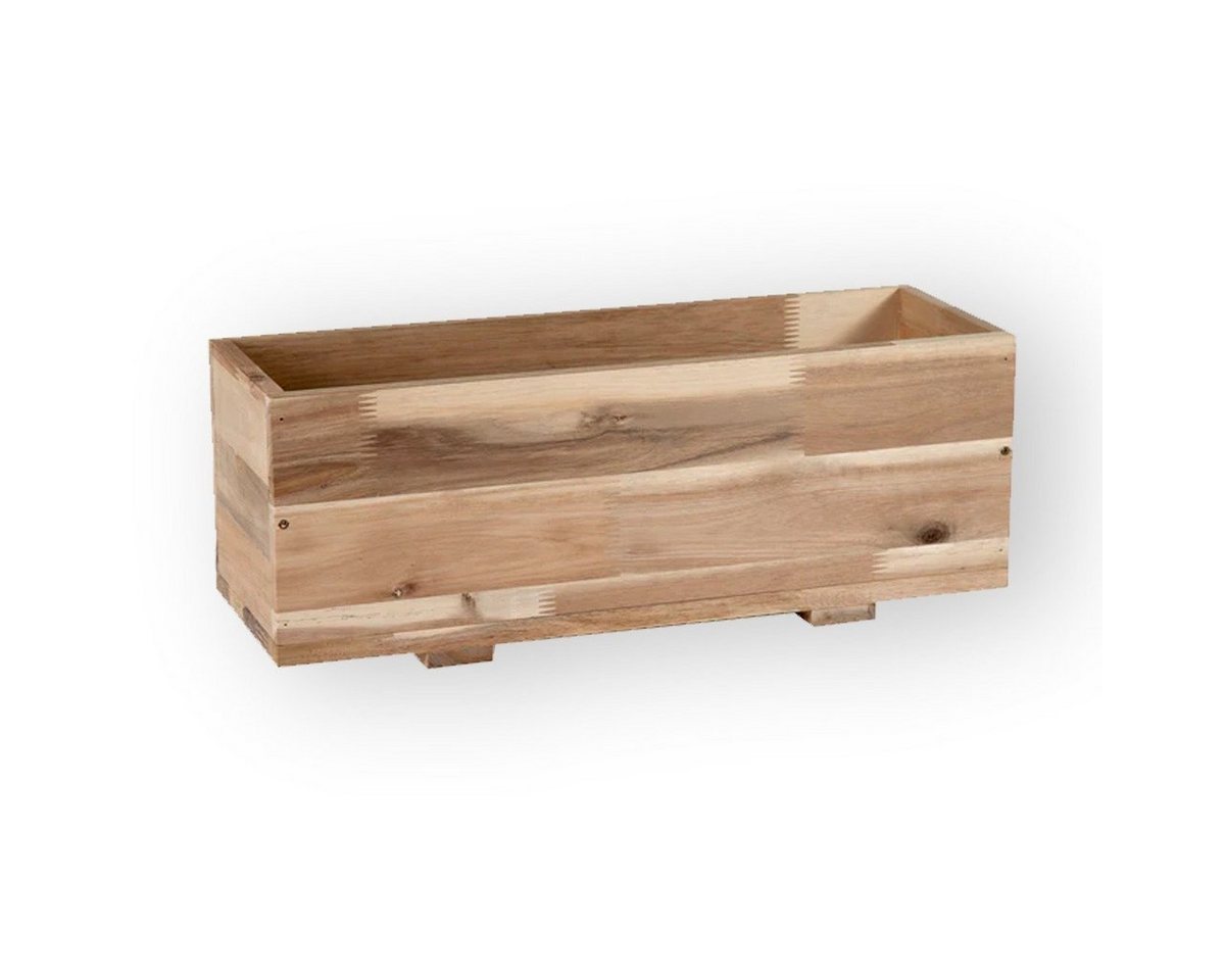 colourliving Blumenkasten Pflanzkübel Holz FSC Akazienholz eckig 50 cm (1 St., 1x Pflanzkübel), Akazienholz, Naturbelassen, Unbehandelt von colourliving