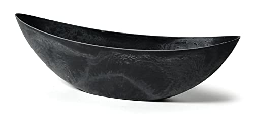 colourliving Blumentopf groß Pflanzschale Boat in L und XL Blumentopf anthrazit aus recyceltem Kunststoff Blumenkasten (L(39cm)) von colourliving