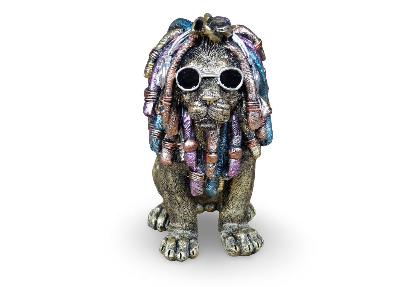 colourliving Dekofigur Deko Hund Rasta Bob – Hundefigur aus Polyresin, 2 Größen und Farben (sitzend), handbemalt von colourliving