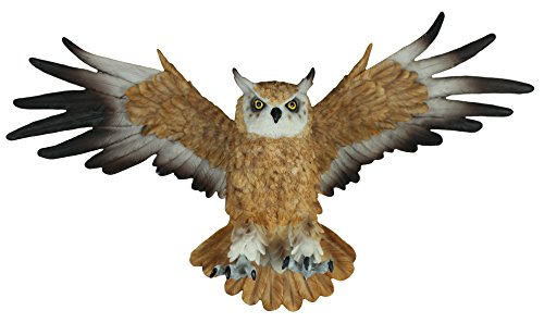 colourliving Dekofigur Wanddeko Eule fliegend Uhu Greifvogel Gartenfigur Tierfigur Wohnung Vogeldeko von colourliving