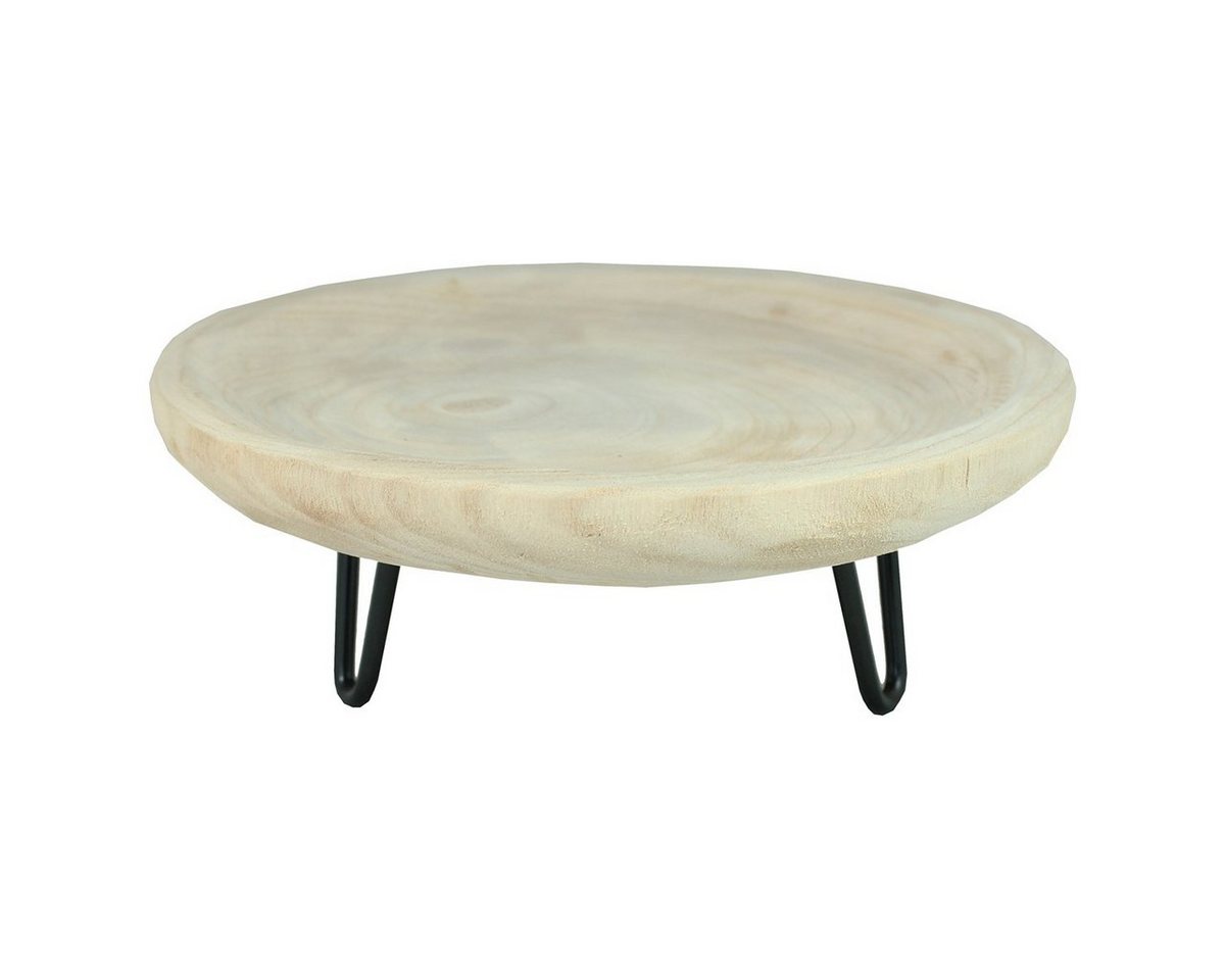 colourliving Dekoschale Holzschale rund 26 cm Holztablett mit Standfüssen Weihnachtsdeko, naturbelasse Weihnachtsdekoration, Paulownia Holz unbehandelt colourliving Dekoschale Holzschale rund 26 cm Holztablett mit Standfüssen Weihnachtsdeko, naturbelasse Weihnachtsdekoration, Paulownia Holz unbehandelt von colourliving