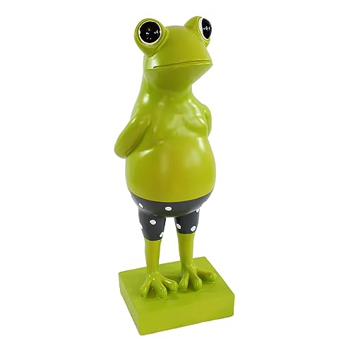 colourliving Frosch Dekofigur lustiger Badefrosch grün Gartenfigur Frosch Pooldeko Froschfigur Deko Frosch Schwimmer und Nichtschwimmer (Nichtschwimmer, 43 cm) von colourliving