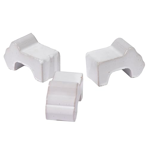 colourliving Füßchen für Blumenkübel 3er Set aus Ton zum Teil glasiert | Blumentopf Füßchen Terracotta | Kübelfüße - Untersetzer Terracotta (weiß) von colourliving