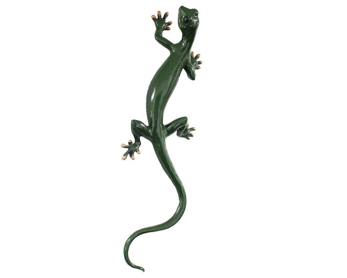 colourliving Gartenfigur Deko Salamander XL Figur grüne Echse Tierfigur Reptil Figur Wanddeko, Handbemalt, glänzende Oberfläche, Wanddeko von colourliving