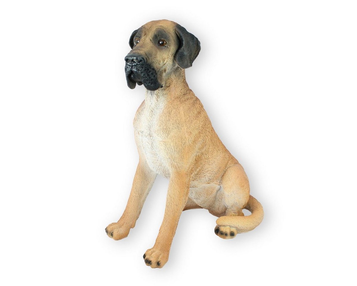 colourliving Gartenfigur Hunde Figur Deutsche Dogge Charly Dekofigur Hund, (detailgetreue Darstellung, liebevoll verarbeitet), lebensecht wirkende Darstellung, handbemalt, 36 cm lang von colourliving