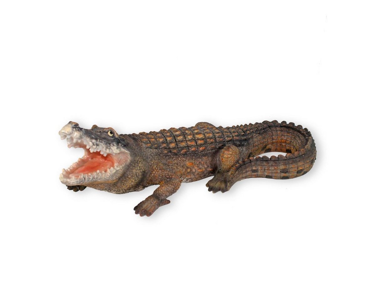 colourliving Gartenfigur Krokodil Figur Tierfigur Reptilien Dekoration, (detailgetreue Darstellung, Sammlerfigur), lebensecht wirkende Darstellung, handbemalt, 37 cm lang von colourliving