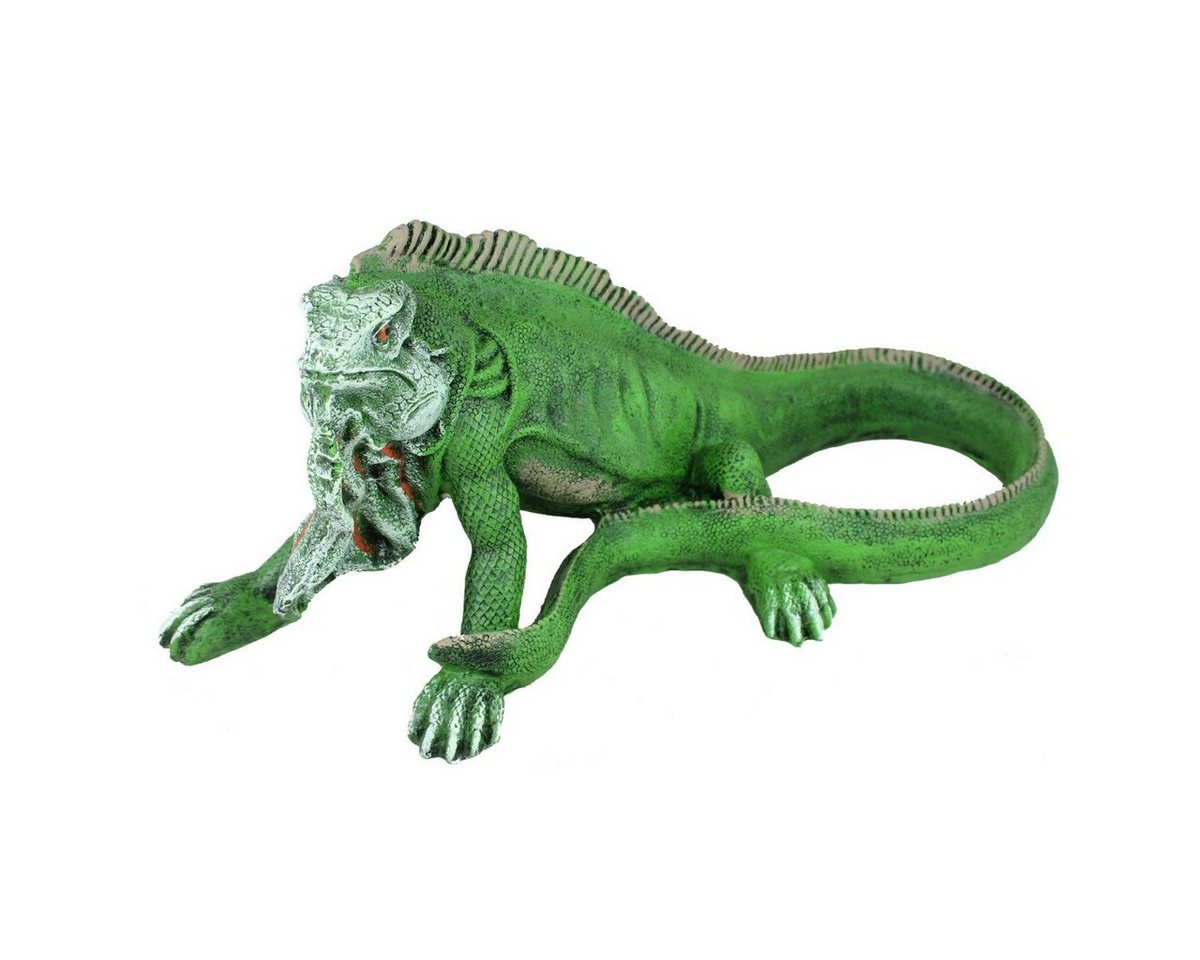 colourliving Gartenfigur Leguan Figur grün Echse lebensecht wirkend, (exotische Dekoration), Reptilien Figur, 52 cm, grün, detailreiche Darstellung von colourliving