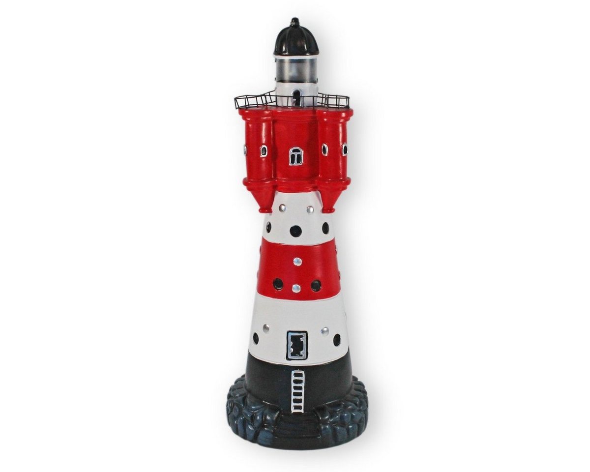 colourliving Gartenfigur Solar Leuchtturm Roter Sand Deko Leuchtturm LED, (Maritime Dekoration), 50 cm, Dämmerungssensor, Ein-/Ausschalter von colourliving