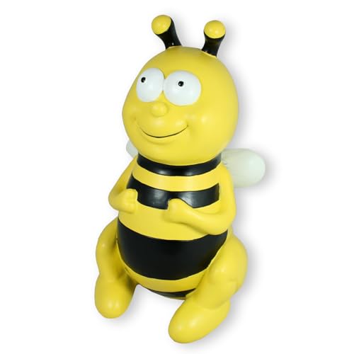 colourliving Gartenstecker Biene groß Bienen Deko Figuren Gartenfigur Bienen Dekoration handbemalt (sitzend) von colourliving