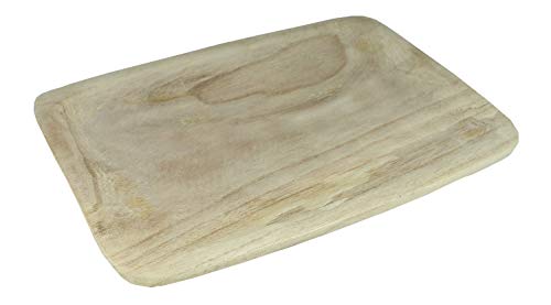 colourliving Holzschale Dekoschale eckig 30 cm Holztablett Tischdeko Weihnachtsdeko Dekotablett Holz naturbelassen von colourliving