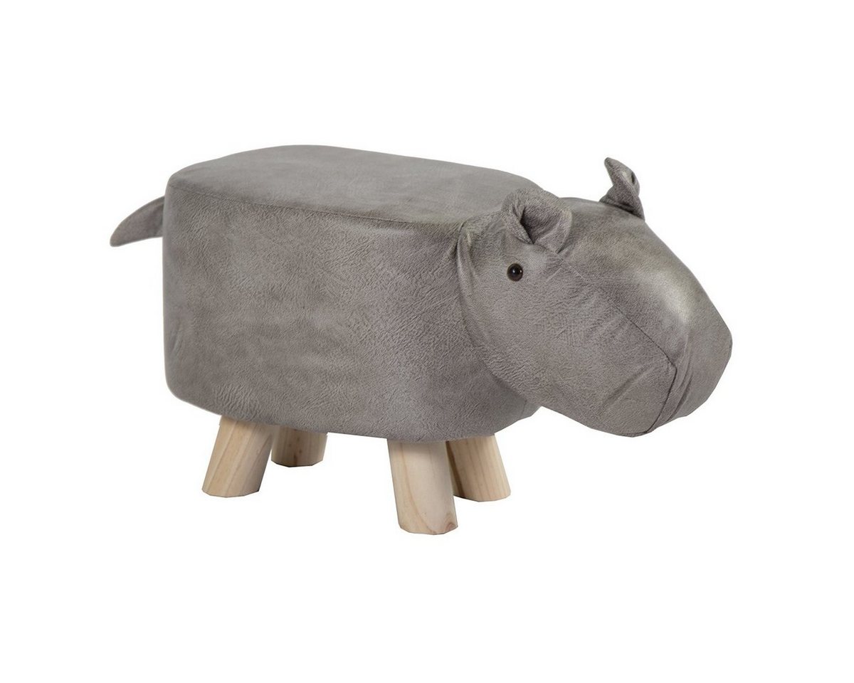colourliving Kinderhocker Tierhocker Hippo grau Kinderhocker Tier Hocker Holz Kinder Sitzhocker (1 St), exklusives Design von colourliving