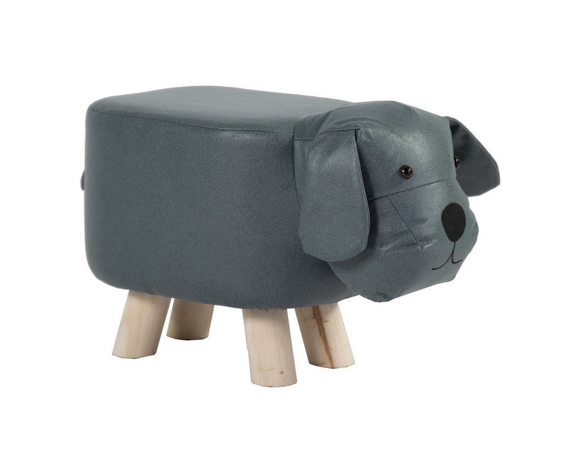 colourliving Kinderhocker Tierhocker Hund blau grau Kinderhocker Tier Hocker Holz Sitzhocker (1 St), exklusives Design von colourliving