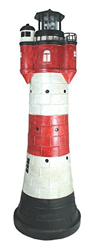 colourliving Leuchtturm Roter Sand groß ca. 80 cm rot weiß rotierender Solar LED Reflektor für den Garten am Teich Dekofigur mit drehendem Leuchtfeuer colourliving Leuchtturm Roter Sand groß ca. 80 cm rot weiß rotierender Solar LED Reflektor für den Garten am Teich Dekofigur mit drehendem Leuchtfeuer von colourliving