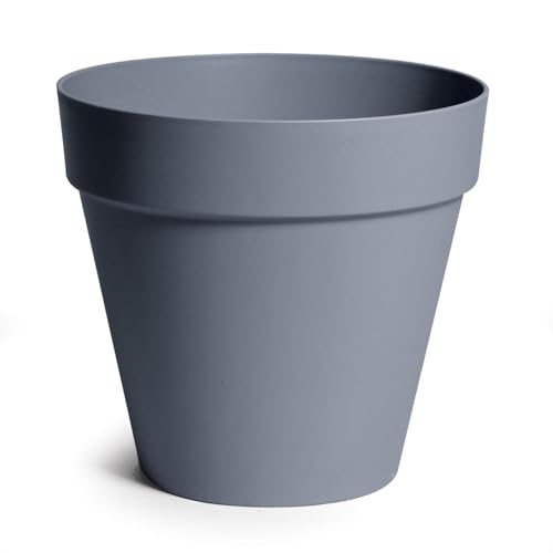 colourliving Pflanzkübel Blumentopf Rio | Pflanzkübel Robuster Übertopf oder Wand Blumentopf |aus Kunststoff, (Grau, 20x17cm Stand) von colourliving