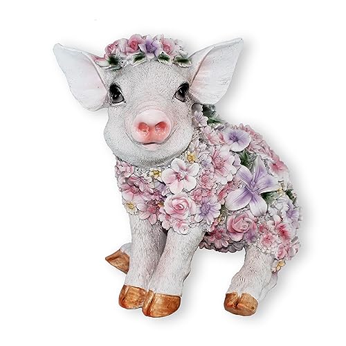 colourliving Schweine Figur stehend oder sitzend Blumenschwein Deko Ferkel Figur Deko Schwein (sitzend) von colourliving