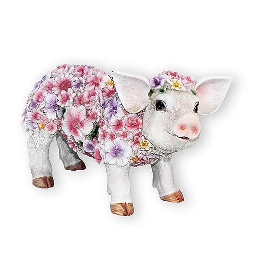 colourliving Schweine Figur stehend oder sitzend Blumenschwein Deko Ferkel Figur Deko Schwein (stehend) von colourliving