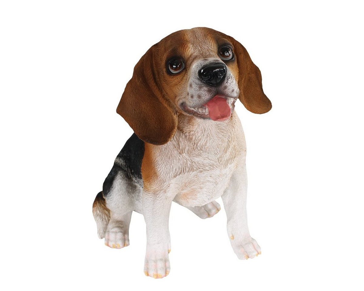colourliving Tierfigur Beagle Figur sitzend Hundefigur lebensecht Hundefiguren für den Garten (1x sitzend), handbemalt, wetterfest, lebensecht wirkend von colourliving