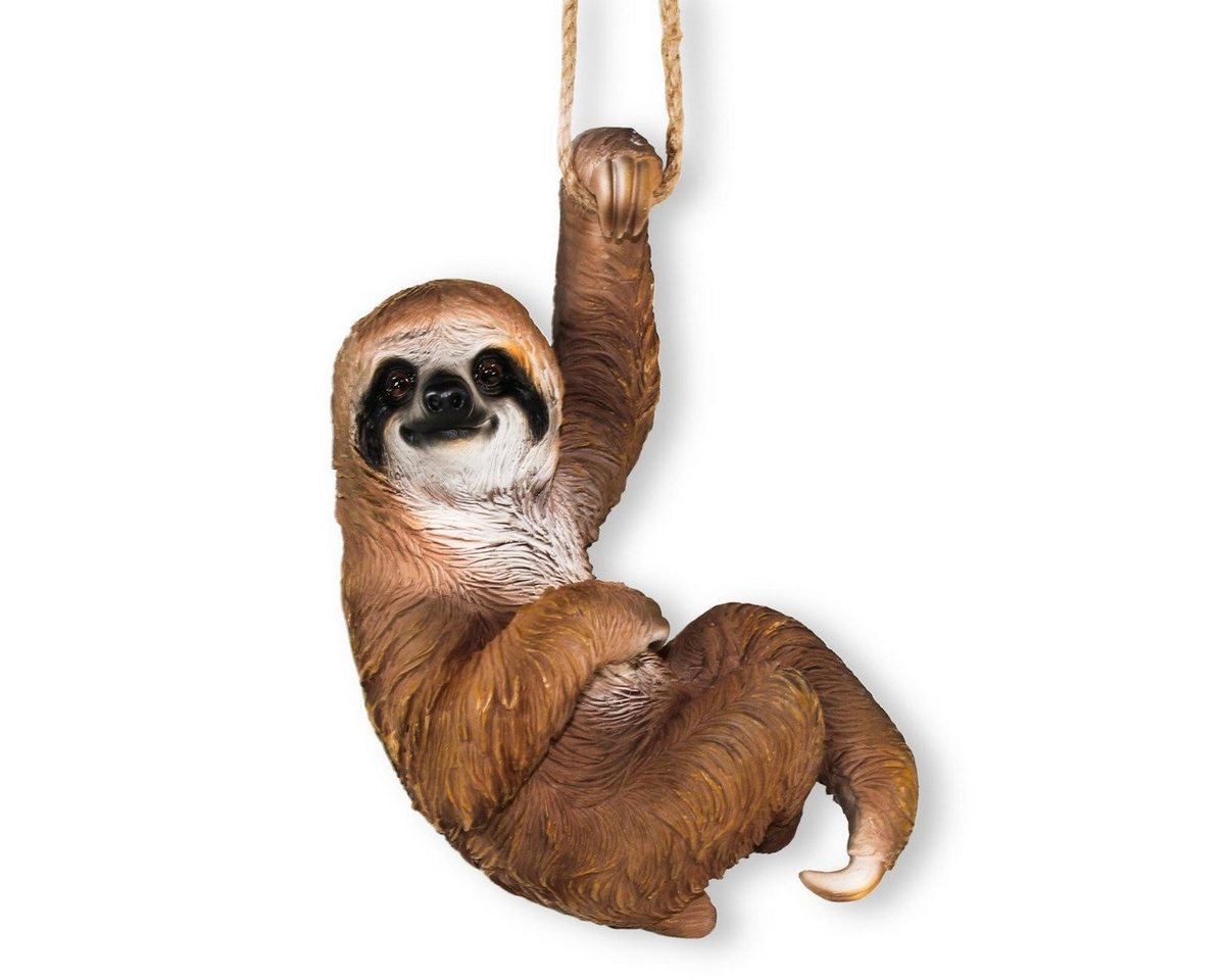 colourliving Tierfigur Faultier Figur hängend groß Faultier Deko Faultier, handbemalt, realistische Darstellung, Geschenkidee für Arbeitskollegen von colourliving