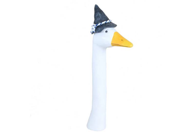 colourliving Tierfigur Gartenfigur Gans "Franz´l" mit Filzmütze Gänsehals Gänsekopf 40cm (1 St), oder als Gartenstecker zu verwenden (Stab wird benötigt) von colourliving