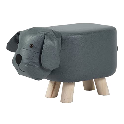 colourliving Tierhocker Hund Kinderhocker Tier Hocker Holz Kinder Sitzhocker Hund (blau-grau) von colourliving