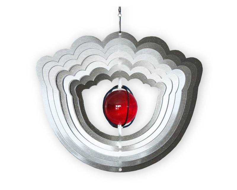 colourliving Windspiel Windspiel Metall 3D Blume Edelstahl Windspiele hängend mit Glaskugel (1x Windspiel), inklusive Aufhängung, farbige Glaskugel von colourliving
