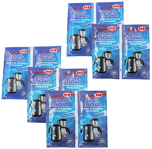 10x Orofix Schnell-Entkalker Sparpack für Kaffeemaschinen & Wasserkocher (10 x 15g) von com-four