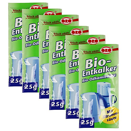 6x Orofix Bio-Entkalker Sparpack für Kaffeemaschinen & Wasserkocher - mit Zitronensäure (06 x 25g) von com-four