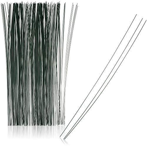 com-four® 250x Floristendraht - Drahtstäbe ummantelt für Pflanzen - Steckdraht grün - Basteldraht - Bindedraht zum Modellieren und Fixieren von Pflanzen - 300 x 0,8 mm (250 Stück - 300 x 0.8 mm) von com-four