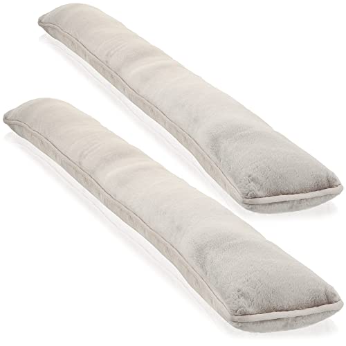 COM-FOUR® 2X Zugluftstopper für Tür und Fenster - Microfaser Windstopper- Energie sparen mit Luftzugstopper - 1kg Schwerer Türstopper (02 Stück - Taupe) von com-four