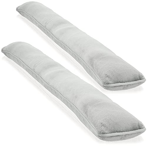 COM-FOUR® 2X Zugluftstopper für Tür und Fenster - Microfaser Windstopper- Energie sparen mit Luftzugstopper - 1kg Schwerer Türstopper (02 Stück - grau) von com-four